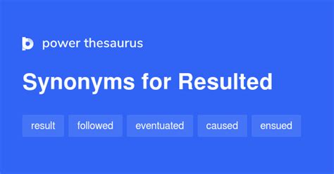 resulted synonym|RESULTED in Thesaurus: 100+ Synonyms & Antonyms for .
